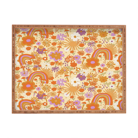 Alja Horvat Rainbows Sunshine and Stars Rectangular Tray
