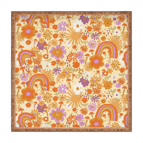 Alja Horvat Rainbows Sunshine and Stars Square Tray