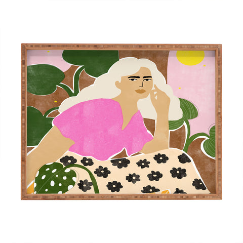 Alja Horvat Spending time with my plants Rectangular Tray