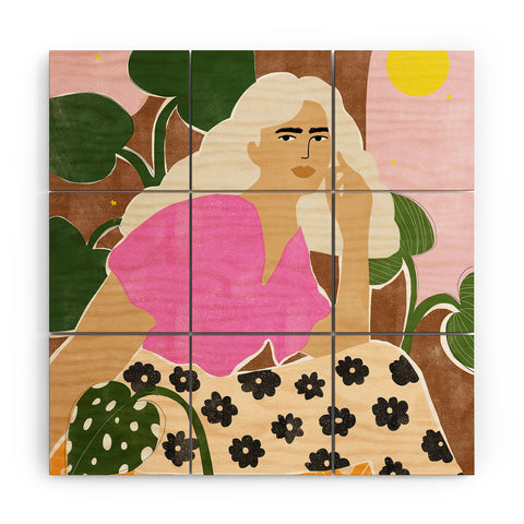 Alja Horvat Spending time with my plants Wood Wall Mural