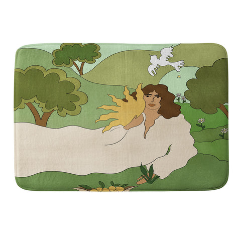 Alja Horvat Sun in her hands Memory Foam Bath Mat