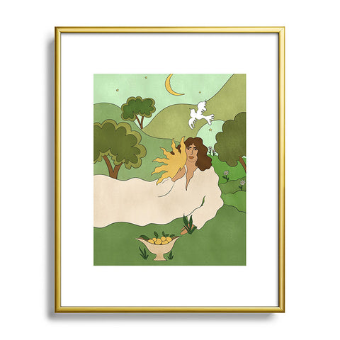 Alja Horvat Sun in her hands Metal Framed Art Print