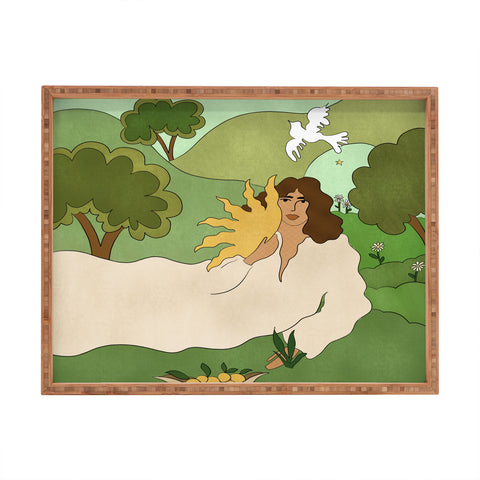 Alja Horvat Sun in her hands Rectangular Tray