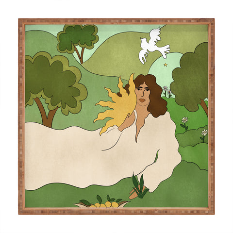 Alja Horvat Sun in her hands Square Tray