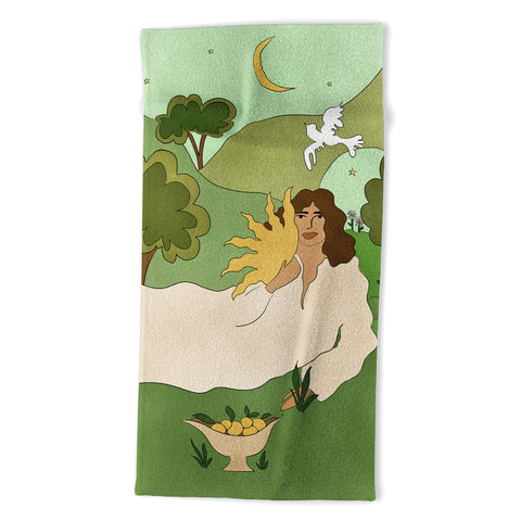 Alja Horvat Sun in her hands Beach Towel