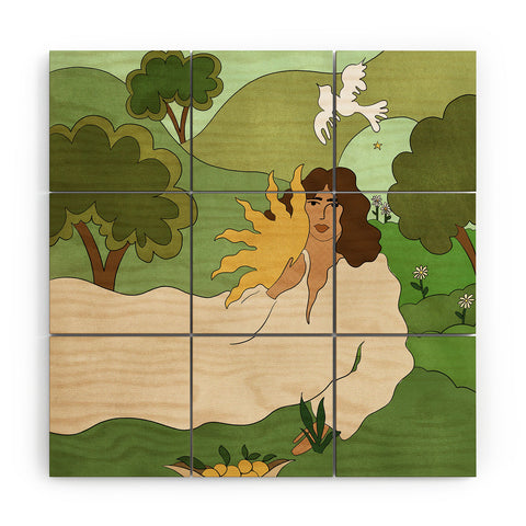 Alja Horvat Sun in her hands Wood Wall Mural