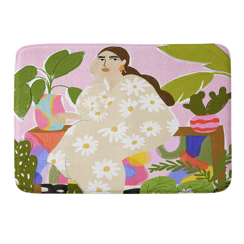Alja Horvat Taking care of my plants Memory Foam Bath Mat