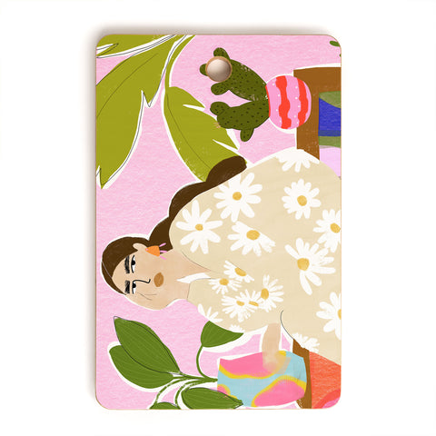 Alja Horvat Taking care of my plants Cutting Board Rectangle