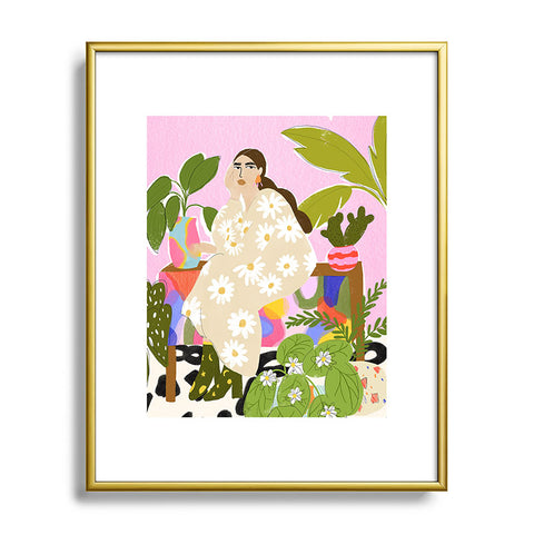 Alja Horvat Taking care of my plants Metal Framed Art Print