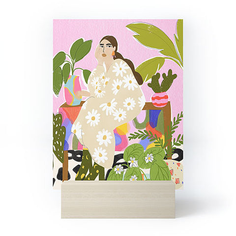 Alja Horvat Taking care of my plants Mini Art Print