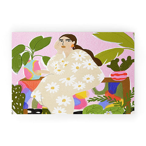 Alja Horvat Taking care of my plants Welcome Mat