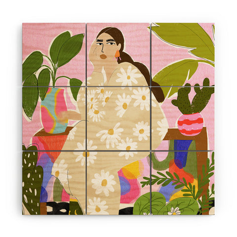 Alja Horvat Taking care of my plants Wood Wall Mural
