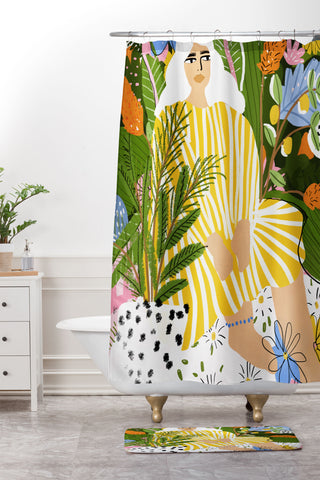 Alja Horvat The Jungle Lady Shower Curtain And Mat