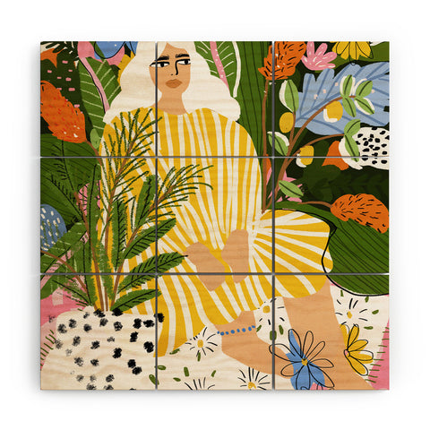 Alja Horvat The Jungle Lady Wood Wall Mural