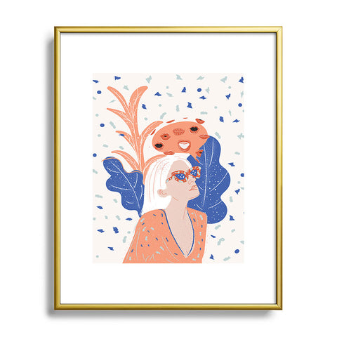 Alja Horvat Thinkin about kissin you Metal Framed Art Print