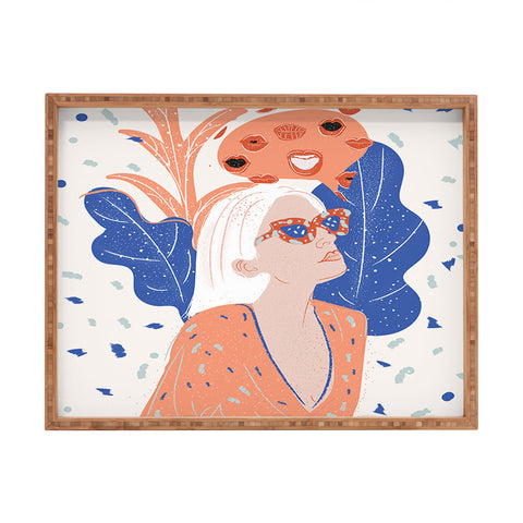 Alja Horvat Thinkin about kissin you Rectangular Tray