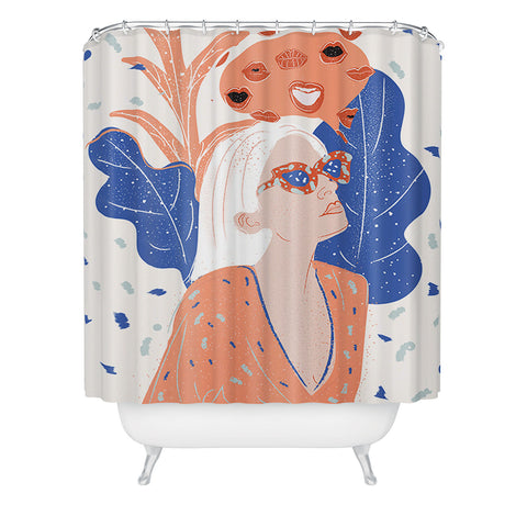 Alja Horvat Thinkin about kissin you Shower Curtain