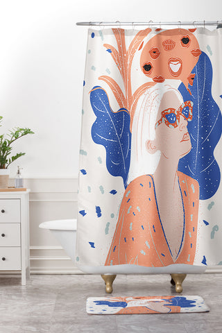 Alja Horvat Thinkin about kissin you Shower Curtain And Mat