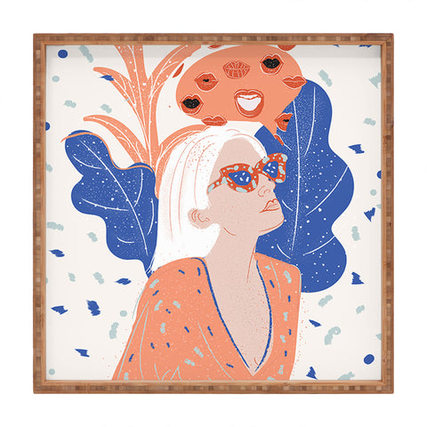 Alja Horvat Thinkin about kissin you Square Tray