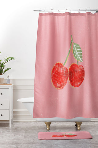 Alja Horvat Yummi Cherry Shower Curtain And Mat