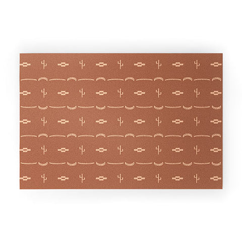 Allie Falcon Adobe Cactus Pattern Welcome Mat
