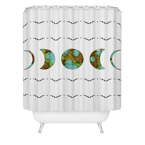 Allie Falcon Aztec Moon Shower Curtain