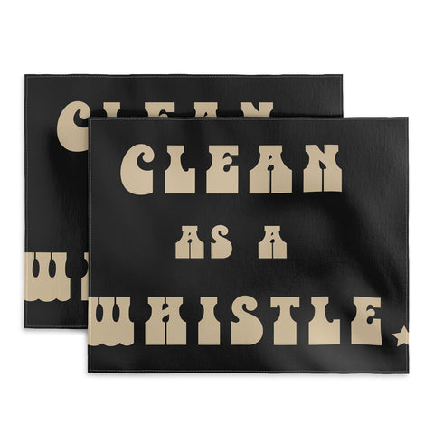 Allie Falcon Clean as a Whistle in Black Placemat