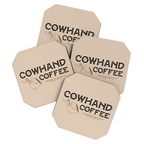 Allie Falcon Cowhand Coffee Rustic Coaster Set