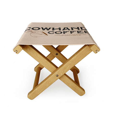 Allie Falcon Cowhand Coffee Rustic Folding Stool