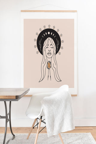 Allie Falcon Desert Angel in Black Cream Art Print And Hanger