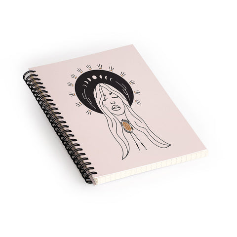 Allie Falcon Desert Angel in Black Cream Spiral Notebook