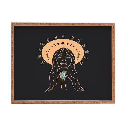 Allie Falcon Desert Angel in Peach Grey Rectangular Tray