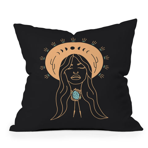 Allie Falcon Desert Angel in Peach Grey Throw Pillow