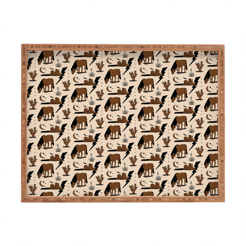 Allie Falcon Electric Oasis Black Brown Rectangular Tray