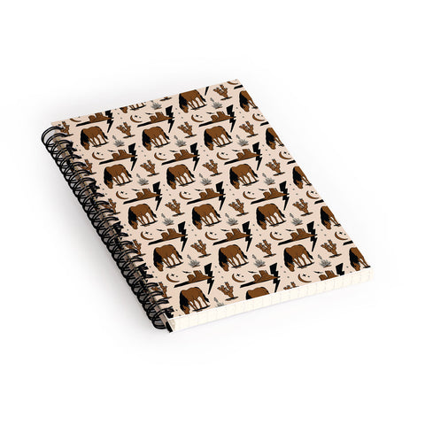 Allie Falcon Electric Oasis Black Brown Spiral Notebook