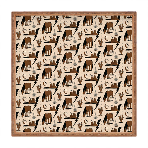 Allie Falcon Electric Oasis Black Brown Square Tray