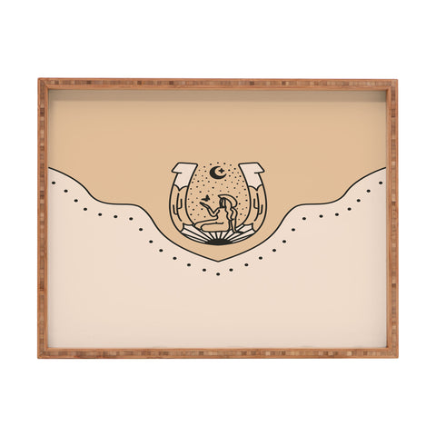 Allie Falcon Good Fortune Gal Neutral Rectangular Tray