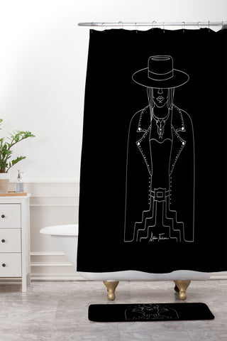 Allie Falcon Lady Outlaw I Shower Curtain And Mat