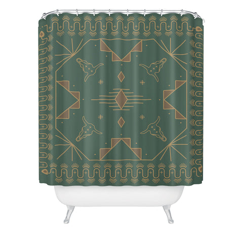 Allie Falcon Lost Desert Green Shower Curtain