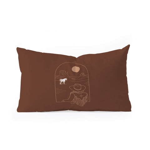 Allie Falcon Lost Pony in Burnt Clay Oblong Throw Pillow