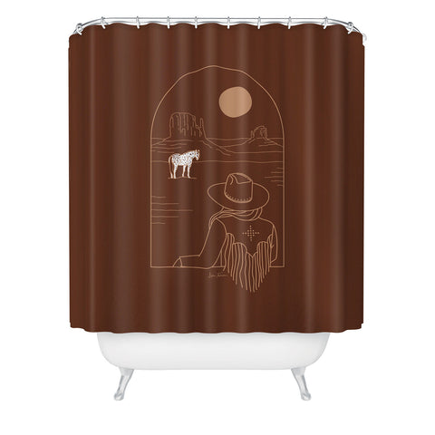 Allie Falcon Lost Pony in Burnt Clay Shower Curtain