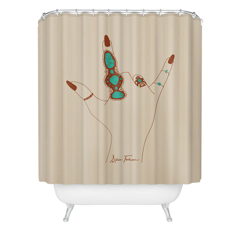 Allie Falcon Love Language Shower Curtain