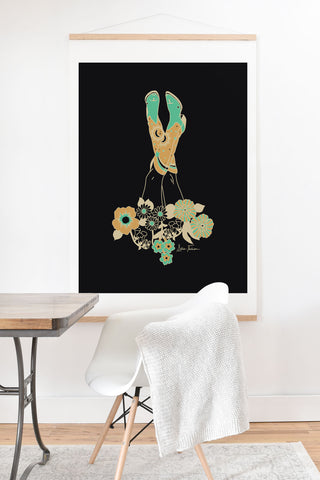 Allie Falcon Love Stoned Cowboy Boots Emerald Art Print And Hanger