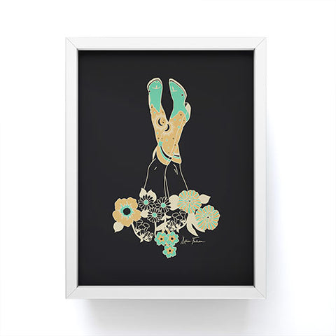 Allie Falcon Love Stoned Cowboy Boots Emerald Framed Mini Art Print
