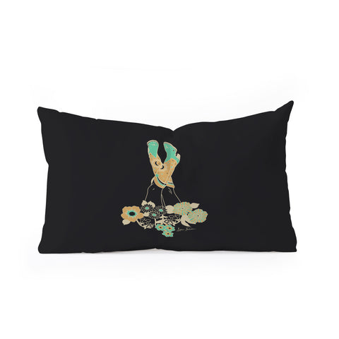 Allie Falcon Love Stoned Cowboy Boots Emerald Oblong Throw Pillow