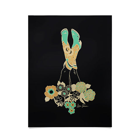 Allie Falcon Love Stoned Cowboy Boots Emerald Poster