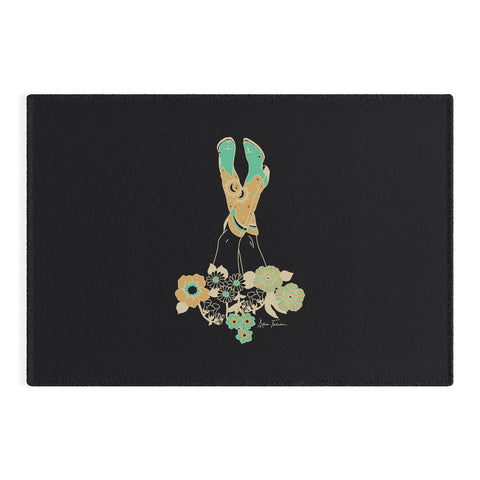 Allie Falcon Love Stoned Cowboy Boots Emerald Outdoor Rug