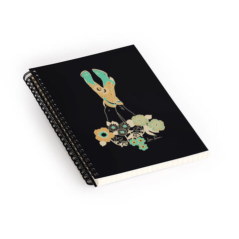 Allie Falcon Love Stoned Cowboy Boots Emerald Spiral Notebook