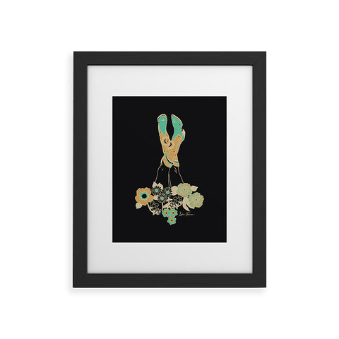 Allie Falcon Love Stoned Cowboy Boots Emerald Framed Art Print