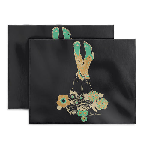 Allie Falcon Love Stoned Cowboy Boots Emerald Placemat